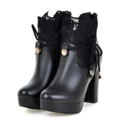 Gothic Lace Platform Ankle Boots EG17212