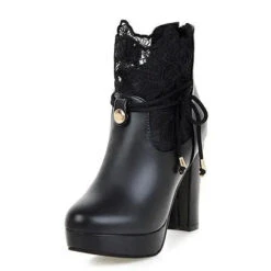 Gothic Lace Platform Ankle Boots EG17212 -EgrilDoll Fashion Outlet Store gothic lace platform ankle boots eg17212 black 4 872