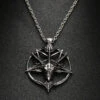 Gothic Occult Goat Skull Pendant Necklace EG537