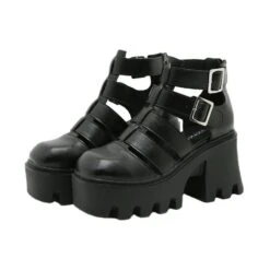 Gothic Punk Belts Hollow Out Sandal Casual Shoes EE0853