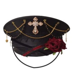 Gothic Punk Cross Lolita Rose Hat EG16980
