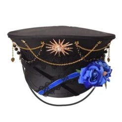 Gothic Punk Cross Lolita Rose Hat EG16980 -EgrilDoll Fashion Outlet Store gothic punk cross lolita rose hat eg16980 blue b 393