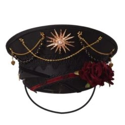 Gothic Punk Cross Lolita Rose Hat EG16980 -EgrilDoll Fashion Outlet Store gothic punk cross lolita rose hat eg16980 red b 495