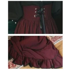 Gothic Retro Black Lace Ruffle Shirt High Waist Long Skirt Set EG16635 10 Gothic Retro Black Lace Ruffle Shirt High Waist Long Skirt Set EG16635 -EgrilDoll Fashion Outlet Store gothic retro black lace ruffle shirt high waist long skirt set eg16635 449