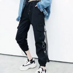 Gothic Streetwear BF Style Cargo Pants -EgrilDoll Fashion Outlet Store gothic streetwear bf style cargo pants 272
