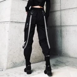 Gothic Streetwear BF Style Cargo Pants -EgrilDoll Fashion Outlet Store gothic streetwear bf style cargo pants 529