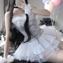 Gothic Uniform Seduction Cat Girl Cosplay Costumes EG17529 -EgrilDoll Fashion Outlet Store gothic uniform seduction cat girl cosplay costumes eg17529 top skirt d pants hand sleeve 565