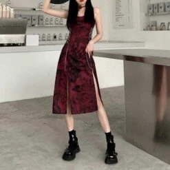 Gothic Vintage Tie Dye Slip Dress EG16181 -EgrilDoll Fashion Outlet Store gothic vintage tie dye slip dress eg16181 218