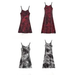 Gothic Vintage Tie Dye Slip Dress EG16181 -EgrilDoll Fashion Outlet Store gothic vintage tie dye slip dress eg16181 345