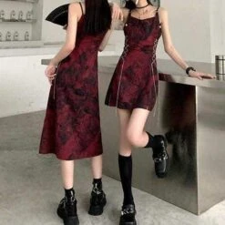 Gothic Vintage Tie Dye Slip Dress EG16181 -EgrilDoll Fashion Outlet Store gothic vintage tie dye slip dress eg16181 356