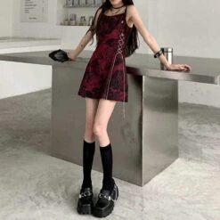 Gothic Vintage Tie Dye Slip Dress EG16181 -EgrilDoll Fashion Outlet Store gothic vintage tie dye slip dress eg16181 442