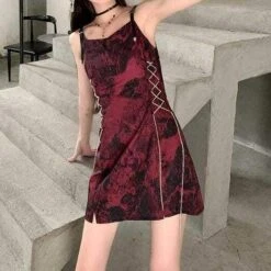 Gothic Vintage Tie Dye Slip Dress EG16181 -EgrilDoll Fashion Outlet Store gothic vintage tie dye slip dress eg16181 528