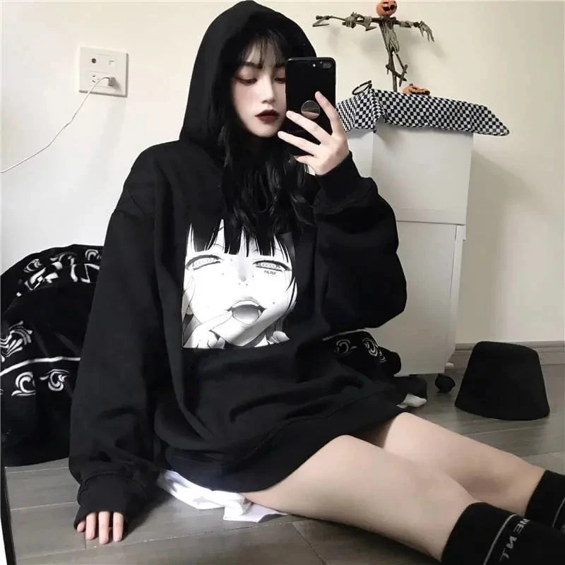 Gothic YUMEKO JABAMI Harajuku Oversized Hoodie EG053 3 Gothic YUMEKO JABAMI Harajuku Oversized Hoodie EG053 - Image 3