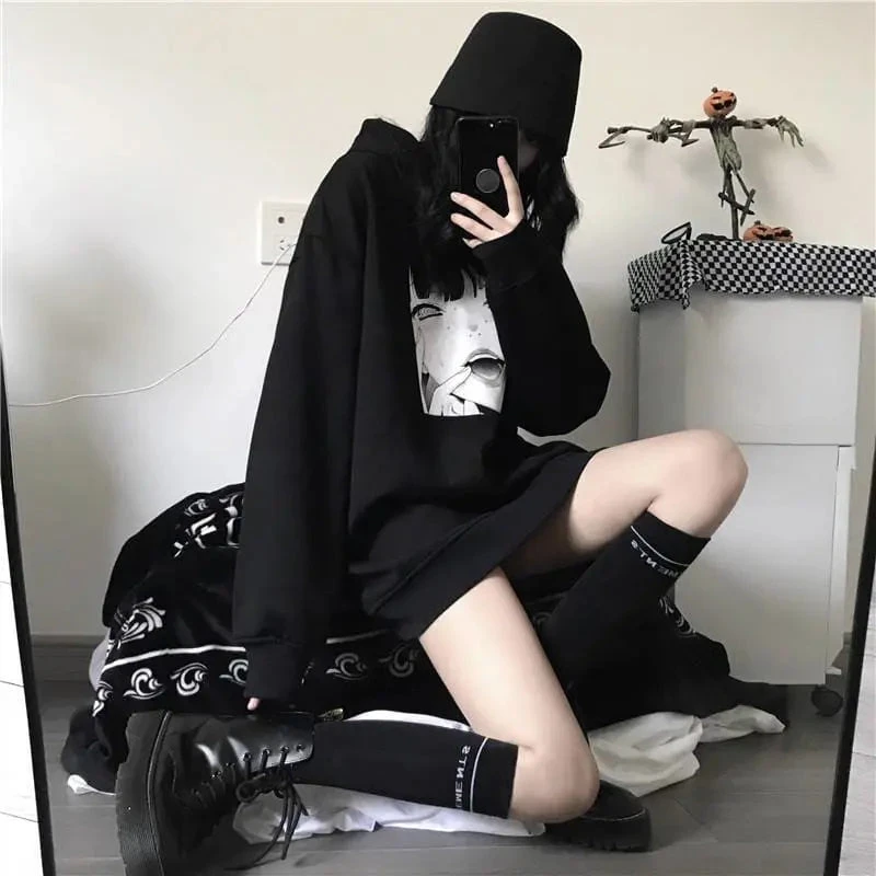 Gothic YUMEKO JABAMI Harajuku Oversized Hoodie EG053 7 Gothic YUMEKO JABAMI Harajuku Oversized Hoodie EG053 - Image 7
