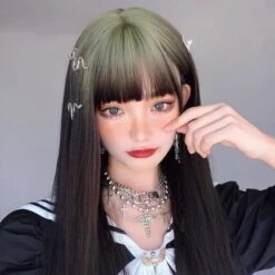 Gradient Gray Long Straight Lolita Wig SS1232