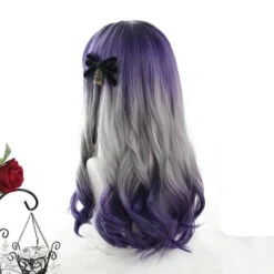 Gradient Purple Grey Wave Long Wig EG14945 -EgrilDoll Fashion Outlet Store gradient purple grey wave long wig eg14945 609