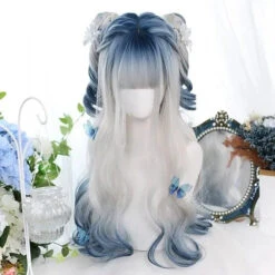 Grey Blue Mixed Ice Soft Lolita Girl Wig EG14971