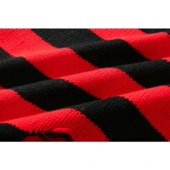Grunge Stripe Ripped Red Black Sweater ON258 -EgrilDoll Fashion Outlet Store grunge stripe ripped red black sweater on258 656