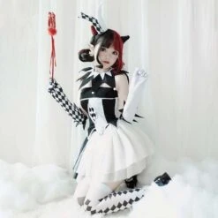 Halloween Gothic Devil Clown Cosplay Top Skirt Stockings Two Pieces HW1025 -EgrilDoll Fashion Outlet Store halloween gothic devil clown cosplay top skirt stockings two pieces hw1025 601