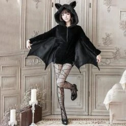 Harajuku Black Vampire Bat Cosplay Costume Horror Hoodie SP16387