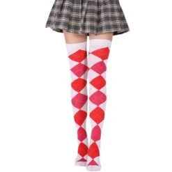 Harajuku Black/White Plaid Over The Knee Stocking BE478 -EgrilDoll Fashion Outlet Store harajuku blackwhite plaid over the knee stocking be478 352