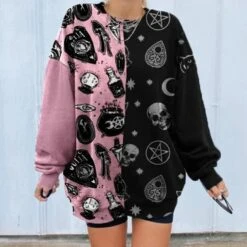Harajuku Cartoon Skull Print Long Sleeve Jumper FY039