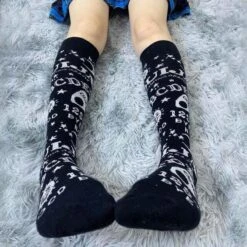 Harajuku Gothic Punk Dark Skeleton Knee Socks EG16663 -EgrilDoll Fashion Outlet Store harajuku gothic punk dark skeleton knee socks eg16663 493