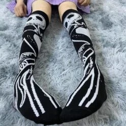 Harajuku Gothic Punk Dark Skeleton Knee Socks EG16663 -EgrilDoll Fashion Outlet Store harajuku gothic punk dark skeleton knee socks eg16663 901