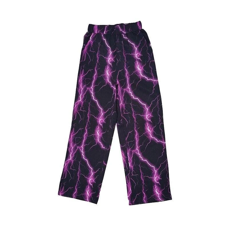 Harajuku High Street Purple Lightning Casual Pants EG470 3 Harajuku High Street Purple Lightning Casual Pants EG470 - Image 3