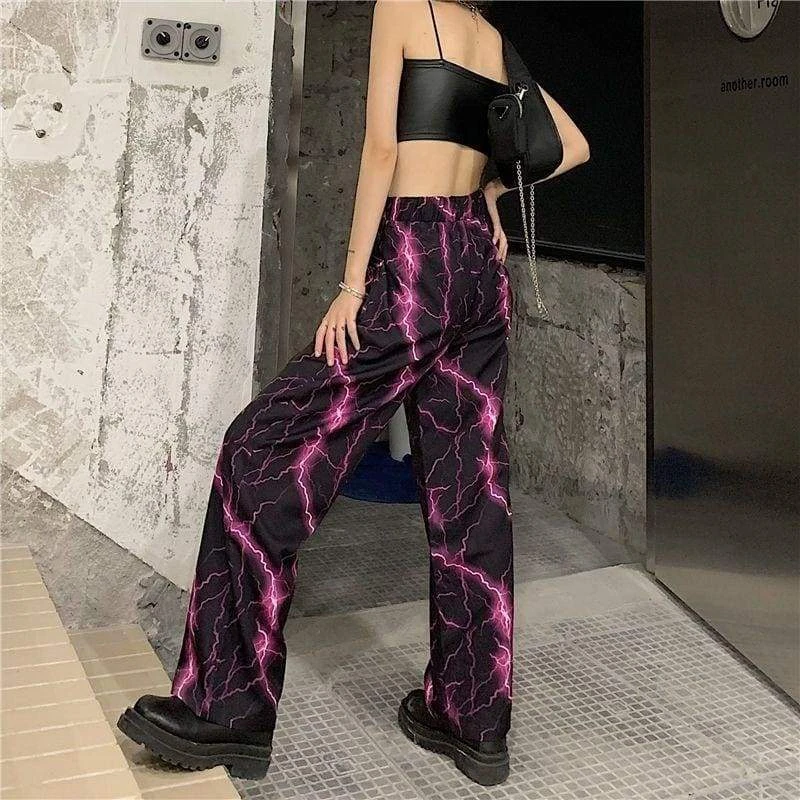Harajuku High Street Purple Lightning Casual Pants EG470 6 Harajuku High Street Purple Lightning Casual Pants EG470 - Image 6