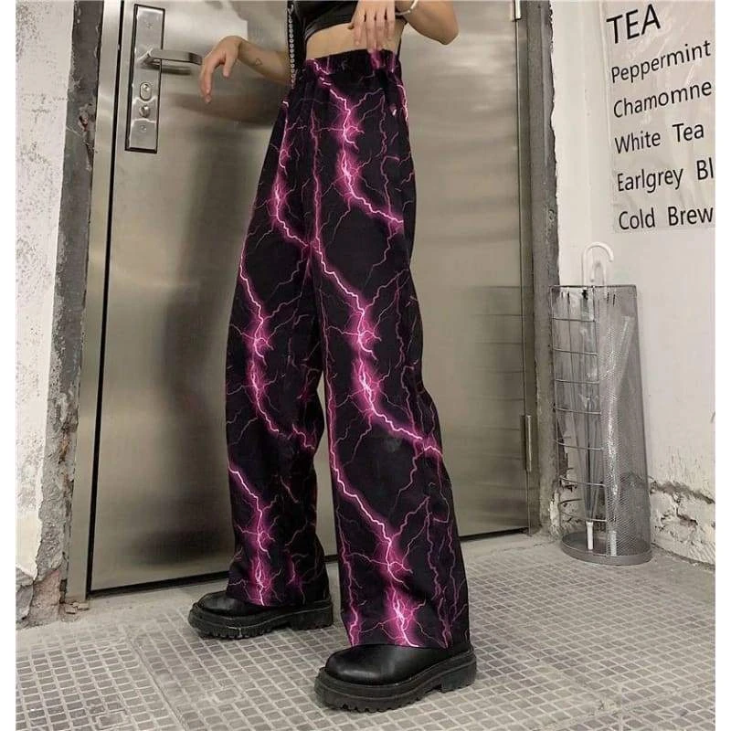 Harajuku High Street Purple Lightning Casual Pants EG470 10 Harajuku High Street Purple Lightning Casual Pants EG470 - Image 10