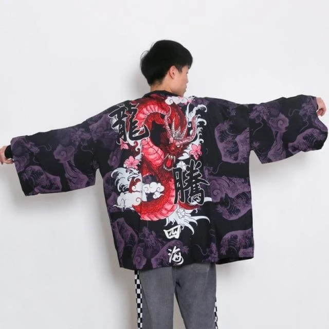 Harajuku Japanese Yukata Haori Kimono Cardigan Unisex Costume BE010 19 Harajuku Japanese Yukata Haori Kimono Cardigan Unisex Costume BE010 - Image 19