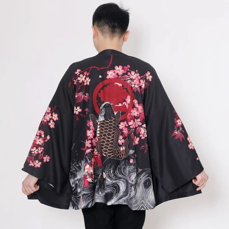 Harajuku Japanese Yukata Haori Kimono Cardigan Unisex Costume BE010 1 Harajuku Japanese Yukata Haori Kimono Cardigan Unisex Costume BE010