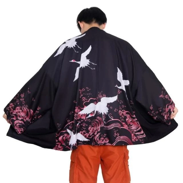 Harajuku Japanese Yukata Haori Kimono Cardigan Unisex Costume BE010 17 Harajuku Japanese Yukata Haori Kimono Cardigan Unisex Costume BE010 - Image 17