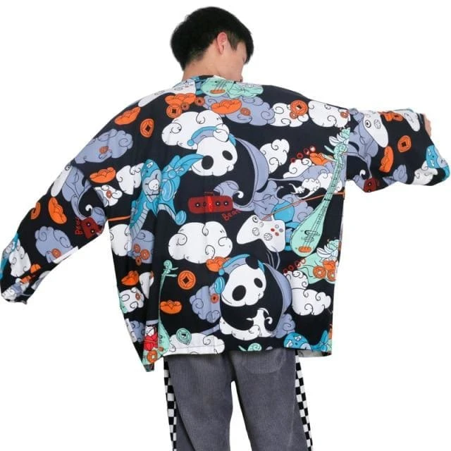 Harajuku Japanese Yukata Haori Kimono Cardigan Unisex Costume BE010 15 Harajuku Japanese Yukata Haori Kimono Cardigan Unisex Costume BE010 - Image 15