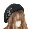 Harajuku Lolita Gothic Punk Black Heart Beret EG16628