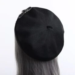 Harajuku Lolita Gothic Punk Black Heart Beret EG16628 -EgrilDoll Fashion Outlet Store harajuku lolita gothic punk black heart beret eg16628 806