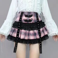 Harajuku Punk Plaid Cake Skirt EG17640