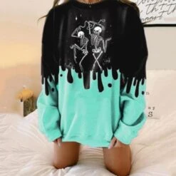 Harajuku Skull Print Streetwear Women Tops SP16698 -EgrilDoll Fashion Outlet Store harajuku skull print streetwear women tops sp16698 297