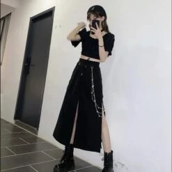Harajuku Slim Retro Top + Mid-length Skirt FY027 -EgrilDoll Fashion Outlet Store harajuku slim retro top mid length skirt fy027 324