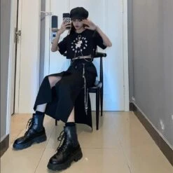 Harajuku Slim Retro Top + Mid-length Skirt FY027 -EgrilDoll Fashion Outlet Store harajuku slim retro top mid length skirt fy027 752