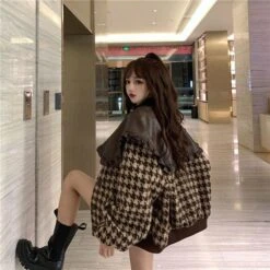 Harajuku Woolen Doll Collar Stitching Retro Coat BE181 -EgrilDoll Fashion Outlet Store harajuku woolen doll collar stitching retro coat be181 394