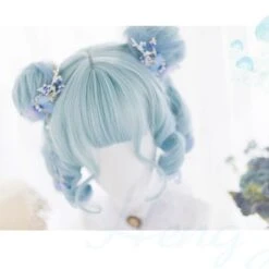 Ice Queen Cute Light Blue Curly Bob Short Lolita WIg ON460