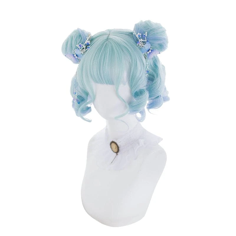 Ice Queen Cute Light Blue Curly Bob Short Lolita WIg ON460 5 Ice Queen Cute Light Blue Curly Bob Short Lolita WIg ON460 - Image 5