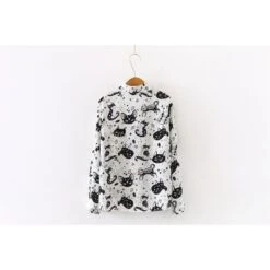 Japanese Black White Cartoon Cat Print Shirts FY051 13 Japanese Black White Cartoon Cat Print Shirts FY051 -EgrilDoll Fashion Outlet Store japanese black white cartoon cat print shirts fy051 492
