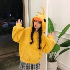 Japanese Fashion Kawaii Cute Fleece Duck Hoodie EG16503 5 Japanese Fashion Kawaii Cute Fleece Duck Hoodie EG16503 -EgrilDoll Fashion Outlet Store japanese fashion kawaii cute fleece duck hoodie eg16503 491