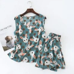 Japanese Fashion Pajama Cartoon Print Double Gauze Set BE013 -EgrilDoll Fashion Outlet Store japanese fashion pajama cartoon print double gauze set be013 533