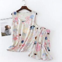 Japanese Fashion Pajama Cartoon Print Double Gauze Set BE013 -EgrilDoll Fashion Outlet Store japanese fashion pajama cartoon print double gauze set be013 757