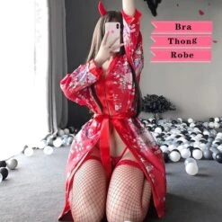 EgrilDoll Fashion Outlet Store -EgrilDoll Fashion Outlet Store japanese kawaii lingerie sakura girl kimono dress yukata bathrobe eg179 bra thong robe 231