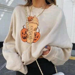 Japanese Pumpkin Cat Skull Print Hoodies SP16408